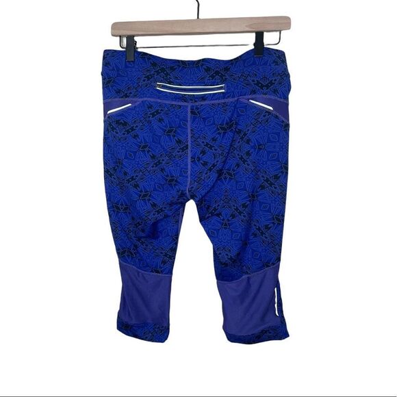 Athleta Blue Printed Workout Athletic Crops - L - Picture 4 of 6